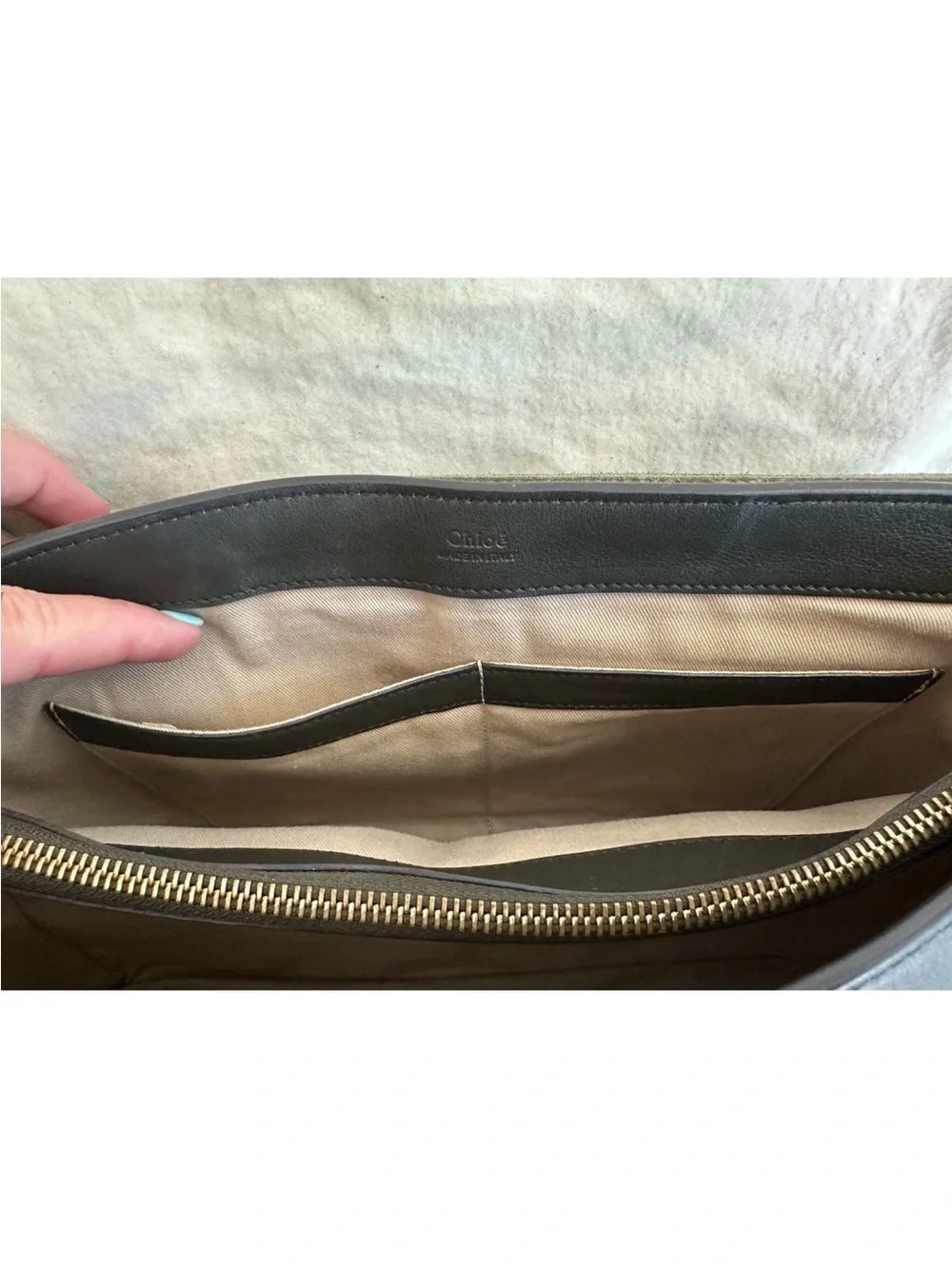 Chloe Faye Day Bag Dark Grey Leather Medium